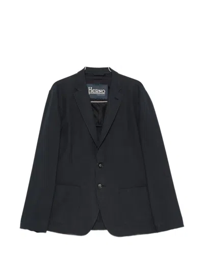 Herno Single-breasted Blazer In Black