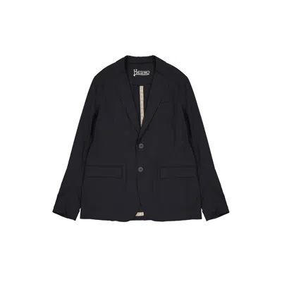 Herno Single-breasted Blazer In Black
