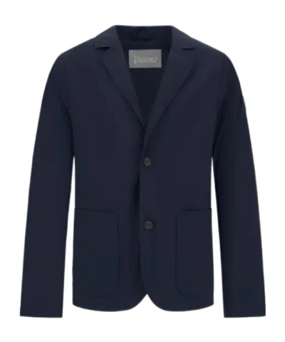 Herno Kids' Single-breasted Blazer In Blue
