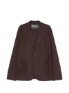 Herno Single-breasted Blazer In Brown