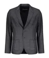 Herno Single-breasted Elegant Dark Gray Jacket In Gray