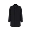 Herno Polyester Raincoat Back Vent Cuffed Sleeves Pockets In Black