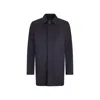 Herno Point-collar Single-breasted Coat In Black