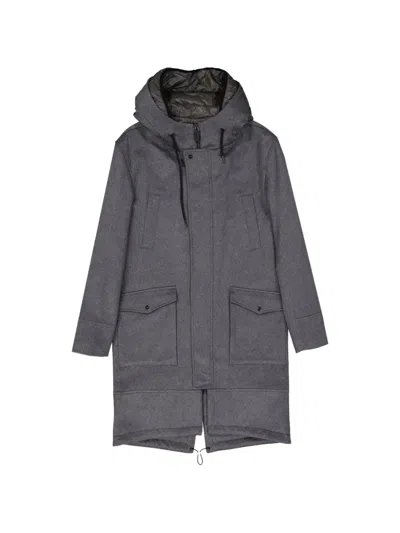 Herno Single-breasted Coat In Gray