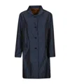 Herno Long Sleeve Collared Coat Side Pockets In Blue