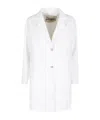 Herno Single-breasted Long Jacket In White
