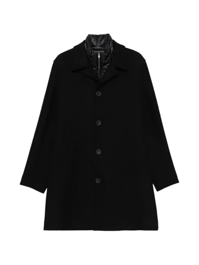 Herno Single-breasted Padded Coat In Black
