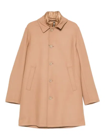 Herno Single-breasted Padded Coat In Neutral