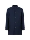 Herno Single-breasted Rain Coat In Blue