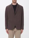 Herno Single-breasted Technical Fabric Blazer With Patch Pockets In Brown