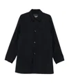 Herno 3 Layers Wool Storm Fabric Raincoat In Black