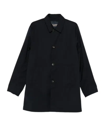 Herno Single-breasted Trench Coat In Black