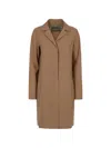 Herno First Act Coat Front Pockets Notch Lapel In Brown