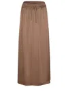 Herno Satin Finish Skirt With Elasticized Waist And Side Slits