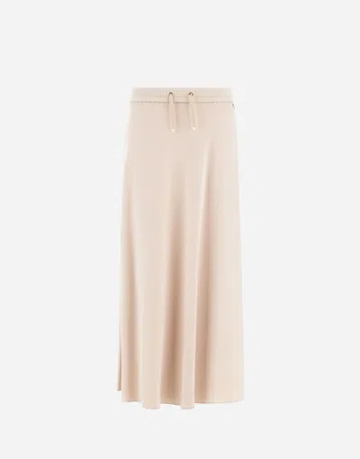 Herno Skirt In Matt Crepe Satin In Animal Print