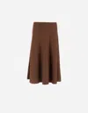 Herno Skirt In Virgin Wool Tweed In Brown