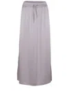 Herno Beige Long Skirt With Elastic Waist In Stretch Tech Fabric Woman In Purple