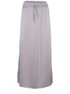 Herno Beige Long Skirt With Elastic Waist In Stretch Tech Fabric Woman In Dove Grey