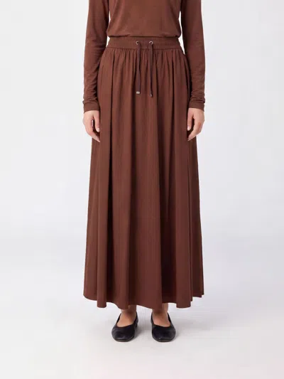 Herno Skirt Woman Color Leather In Brown