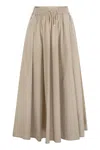 Herno Women Maxi Beige Dress With Drawstring In Stretch Polyamide Woman In Neutral