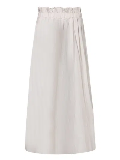 Herno Relaxed Silhouette Skirt With Subtle Sheen In White
