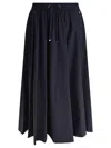 Herno Black Skirt With Elastic Drawstring Waist