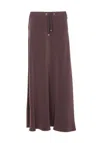 Herno Ankle Length Skirt Drawstring Waist In Burgundy