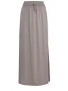Herno Beige Long Skirt With Elastic Waist In Stretch Tech Fabric Woman In Chantilly
