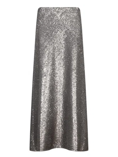 Herno Sequined Skirt In Gray