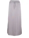 Herno Beige Long Skirt With Elastic Waist In Stretch Tech Fabric Woman In Grey