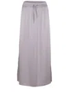 Herno Beige Long Skirt With Elastic Waist In Stretch Tech Fabric Woman In Grey