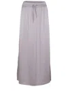 Herno Beige Long Skirt With Elastic Waist In Stretch Tech Fabric Woman In Grey