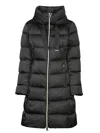 Herno Down Coat With Adjustable Waist And Silhouette In Black