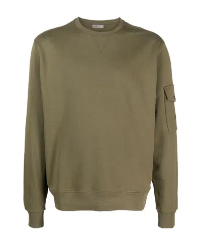 Herno Sleeve Patch-pocket Cotton Sweatshirt In Green