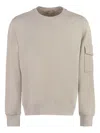 Herno Flap-pocket Detailed Crewneck Sweatshirt In Neutral