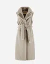 HERNO SLEEVELESS COAT IN SOFT FAUX FUR