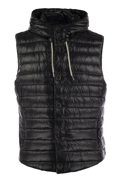 Herno Luxury Water-resistant Sleeveless Down Vest In Night Blue