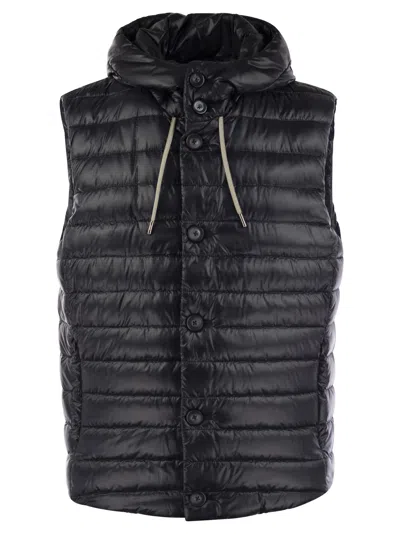 Herno Sleeveless Down Jacket In Night Blue