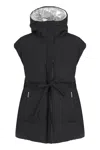 Herno Sleeveless Down Jacket With Hood In Black