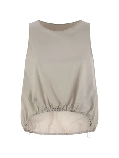Herno Sleeveless Top In Tech Trait In Neutral