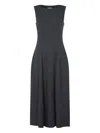 Herno Sleeveless Pleated Maxi Dress In Blue