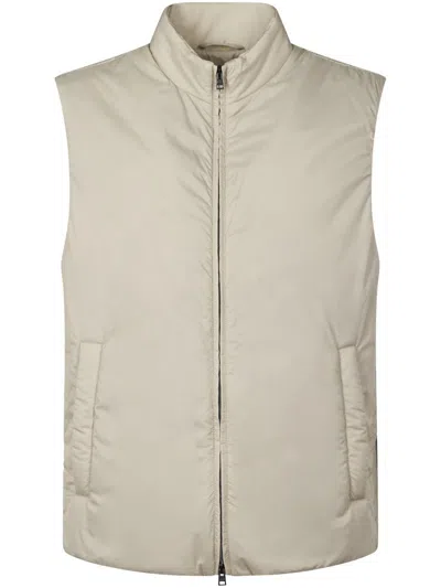 HERNO SLEEVELESS HIGH COLLAR JACKET