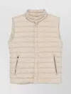 Herno Sleeveless High Neck Padded Jacket With Zip Pockets In Neutral
