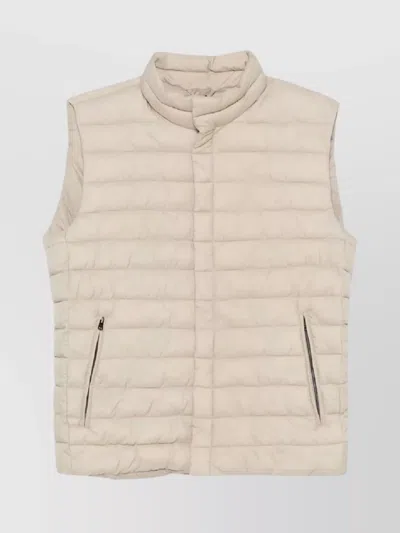 HERNO SLEEVELESS HIGH NECK PADDED JACKET WITH ZIP POCKETS