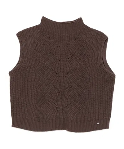 Herno Sleeveless High-neck Sweater In Multi