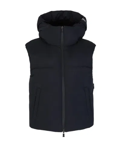 Herno Sleeveless Hooded Cotton Suit In Black