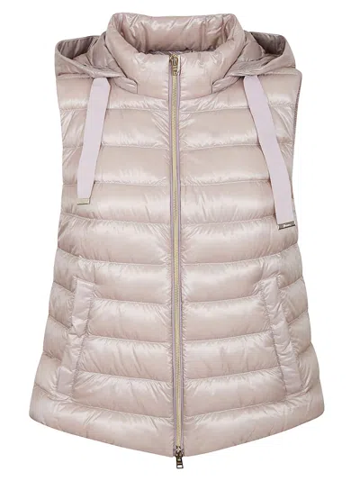 Herno Sleeveless Jacket With Removable Hood For Women In Nude