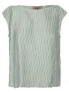 Herno Light Green Embossed Jersey Top In Grey