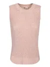 Herno Sleeveless Lightweight Top With Sequins In Pink