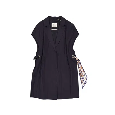 Herno Sleeveless Long Coat In Blue